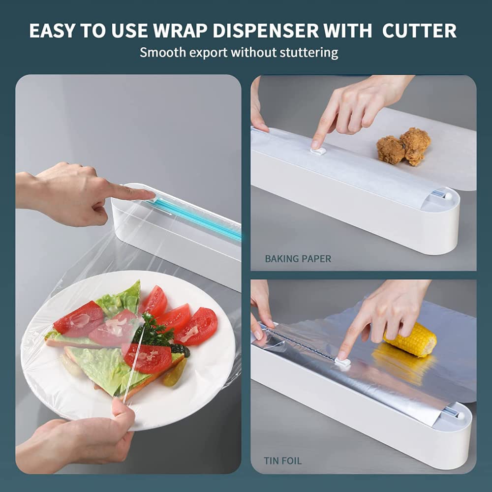Refillable Magnetic Plastic Wrap Dispenser.
