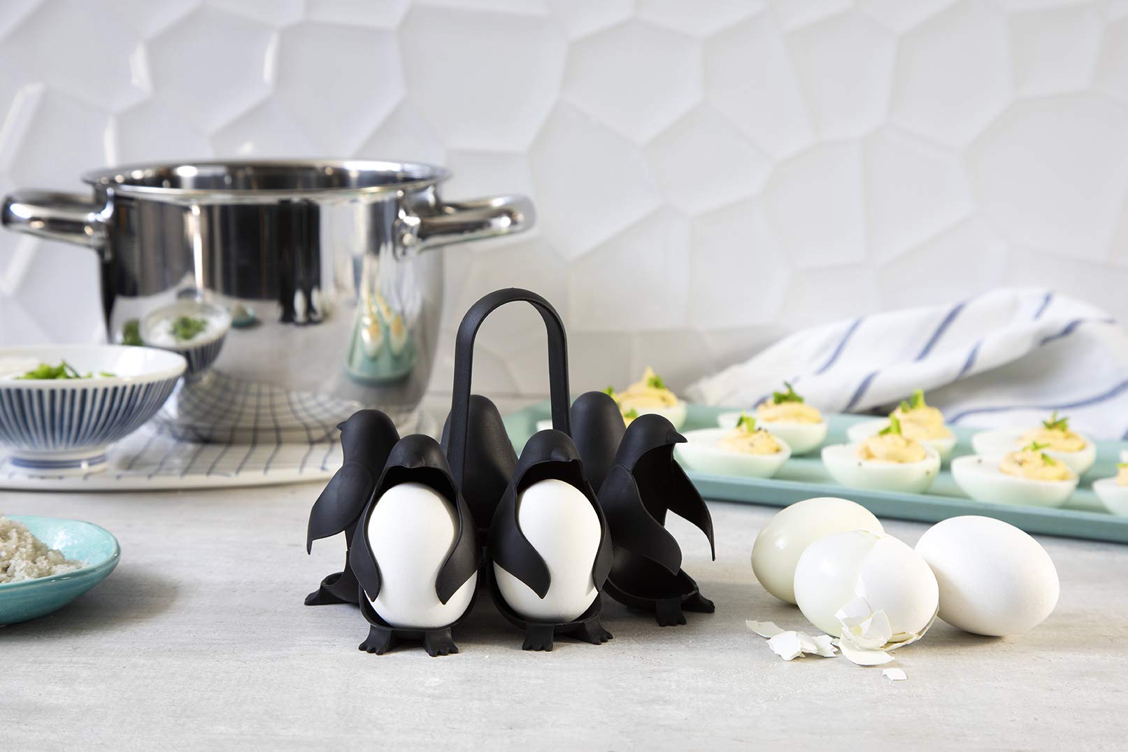 Penguin shaped egg holder