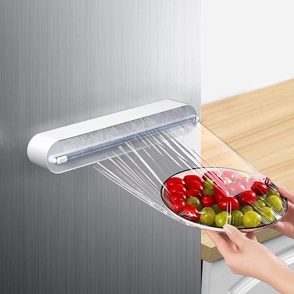 Refillable Magnetic Plastic Wrap Dispenser.