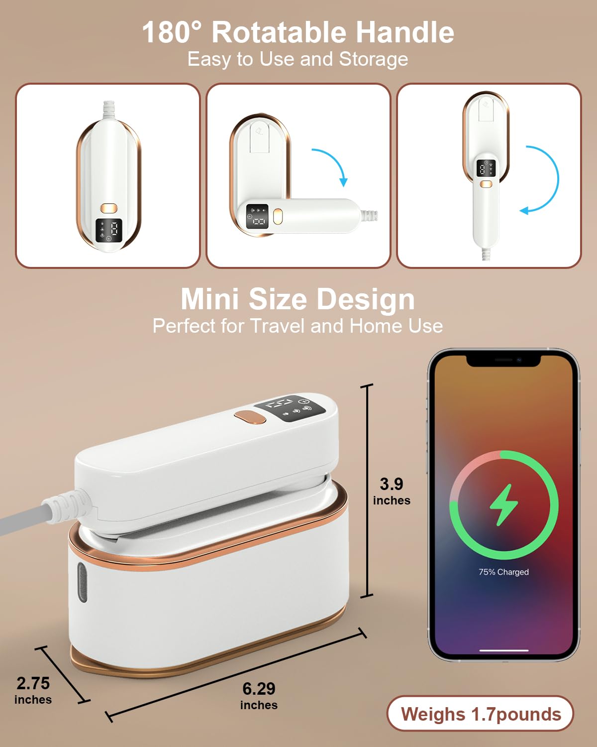 Travel Steamer Iron for Clothes