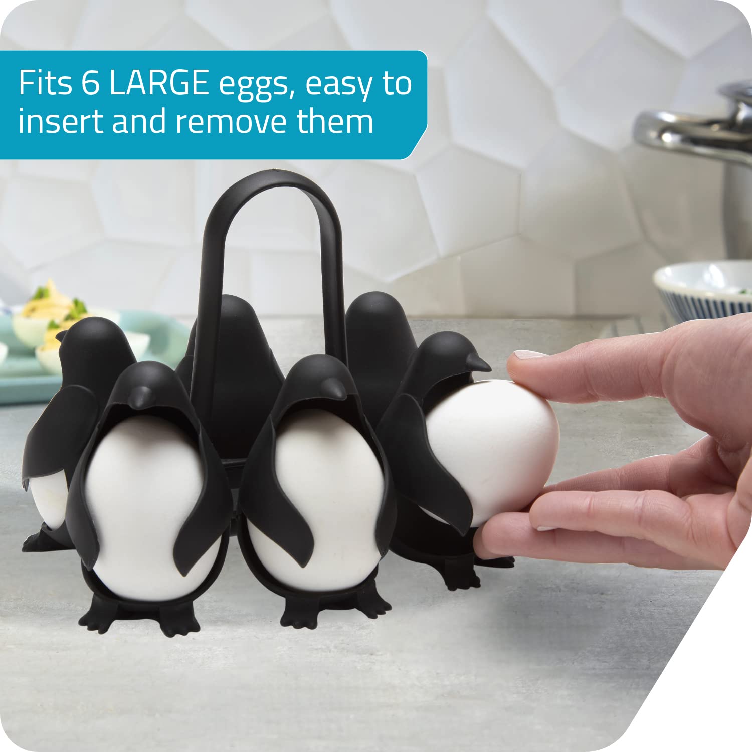 Penguin shaped egg holder