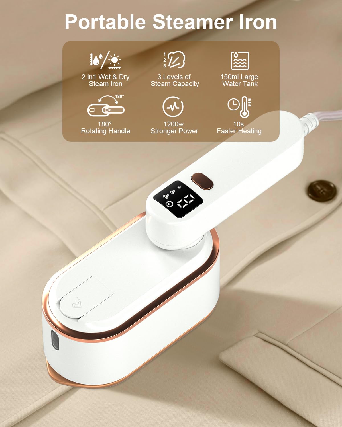 Travel Steamer Iron for Clothes