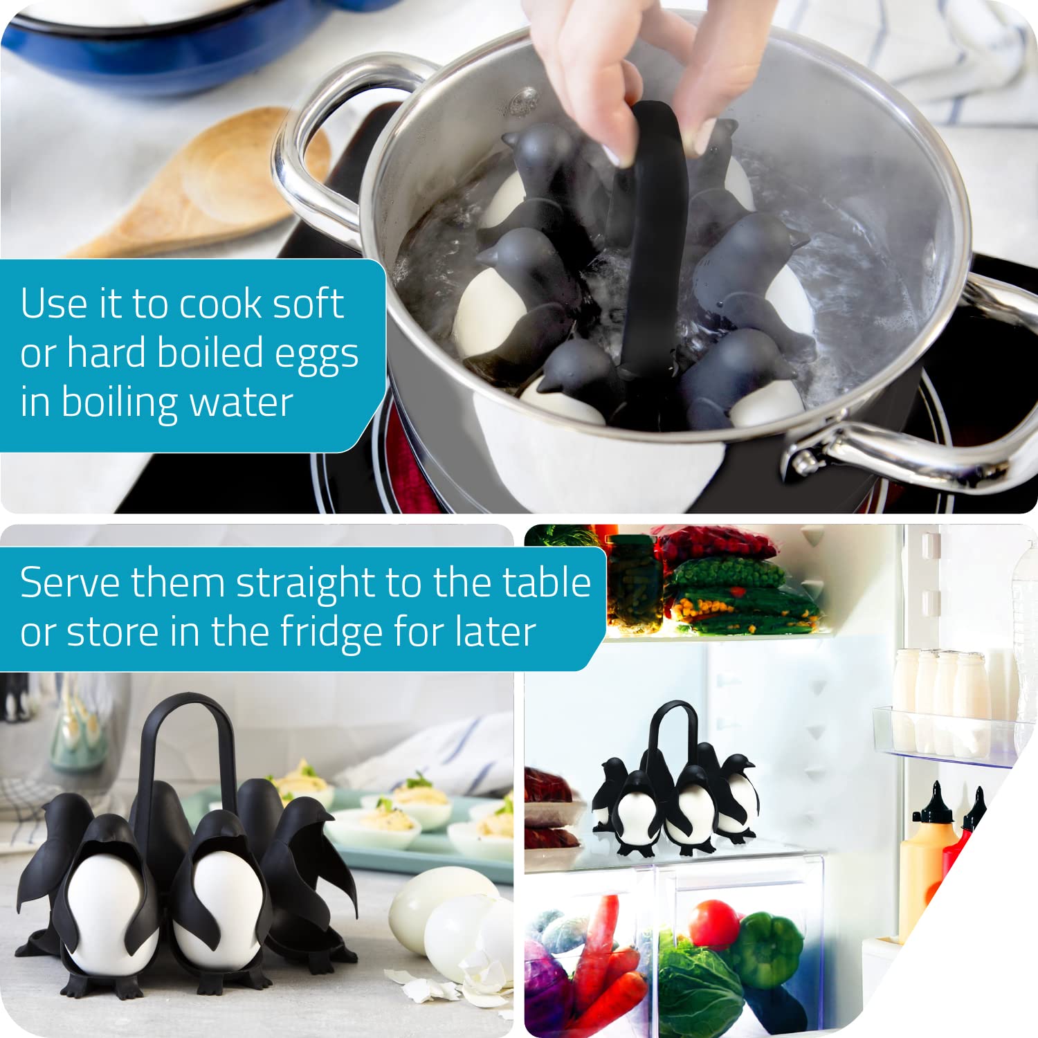 Penguin shaped egg holder