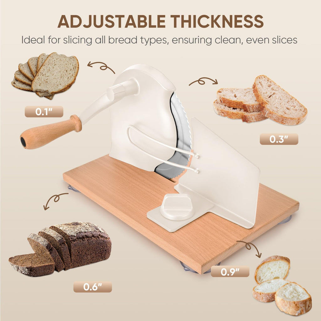 Manual Bread Slicer with Hand Crank