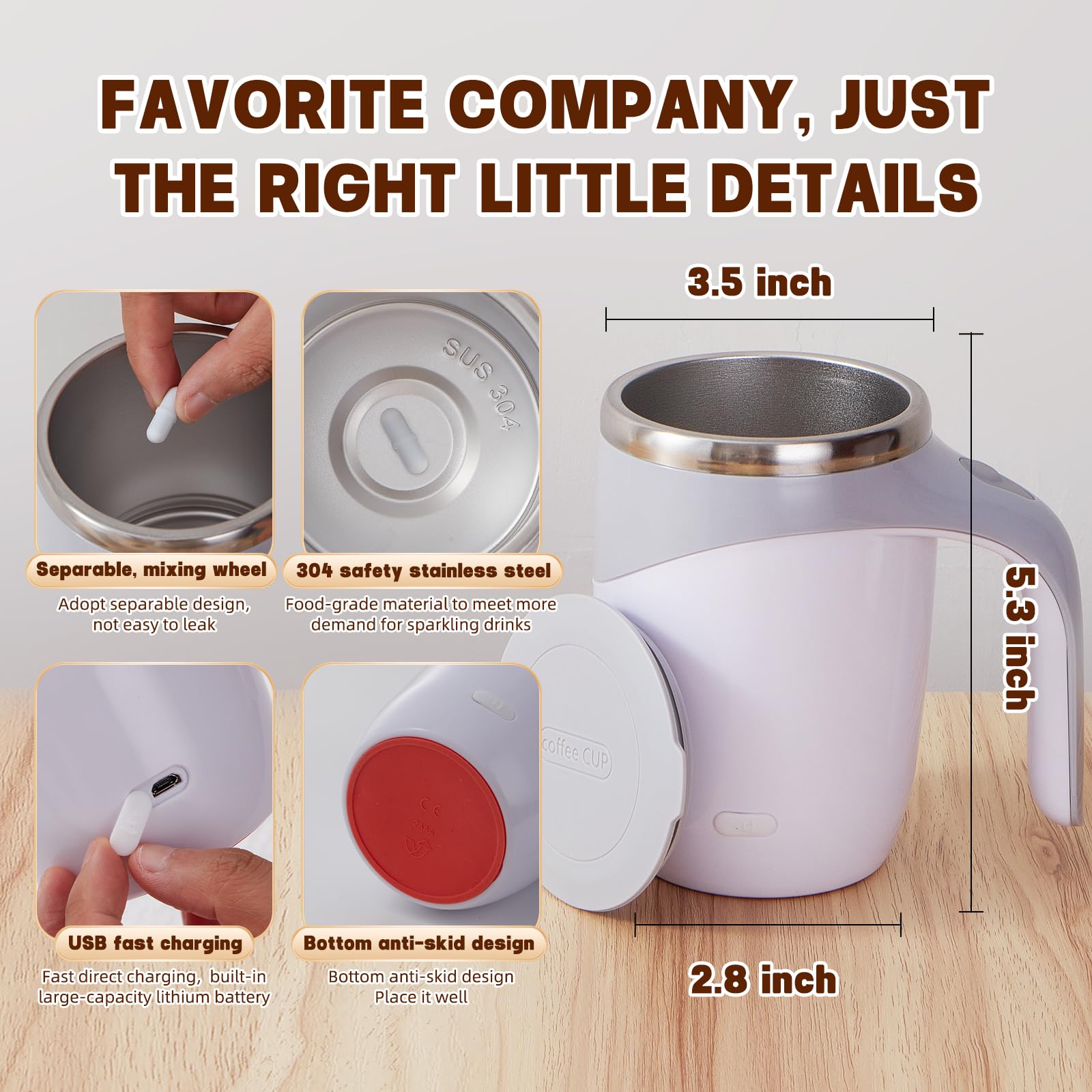 Automatic Stirring Coffee Mug.