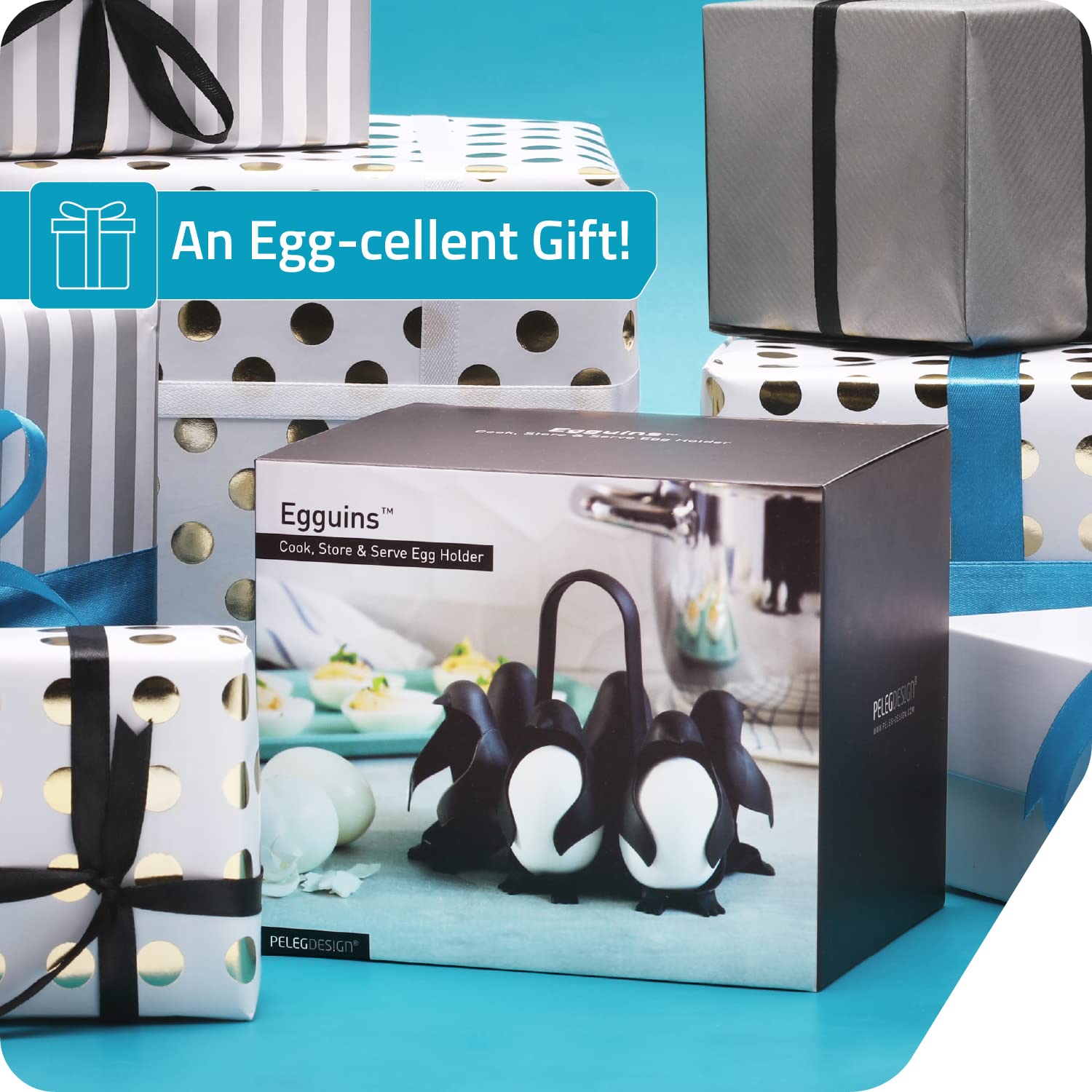 Penguin shaped egg holder