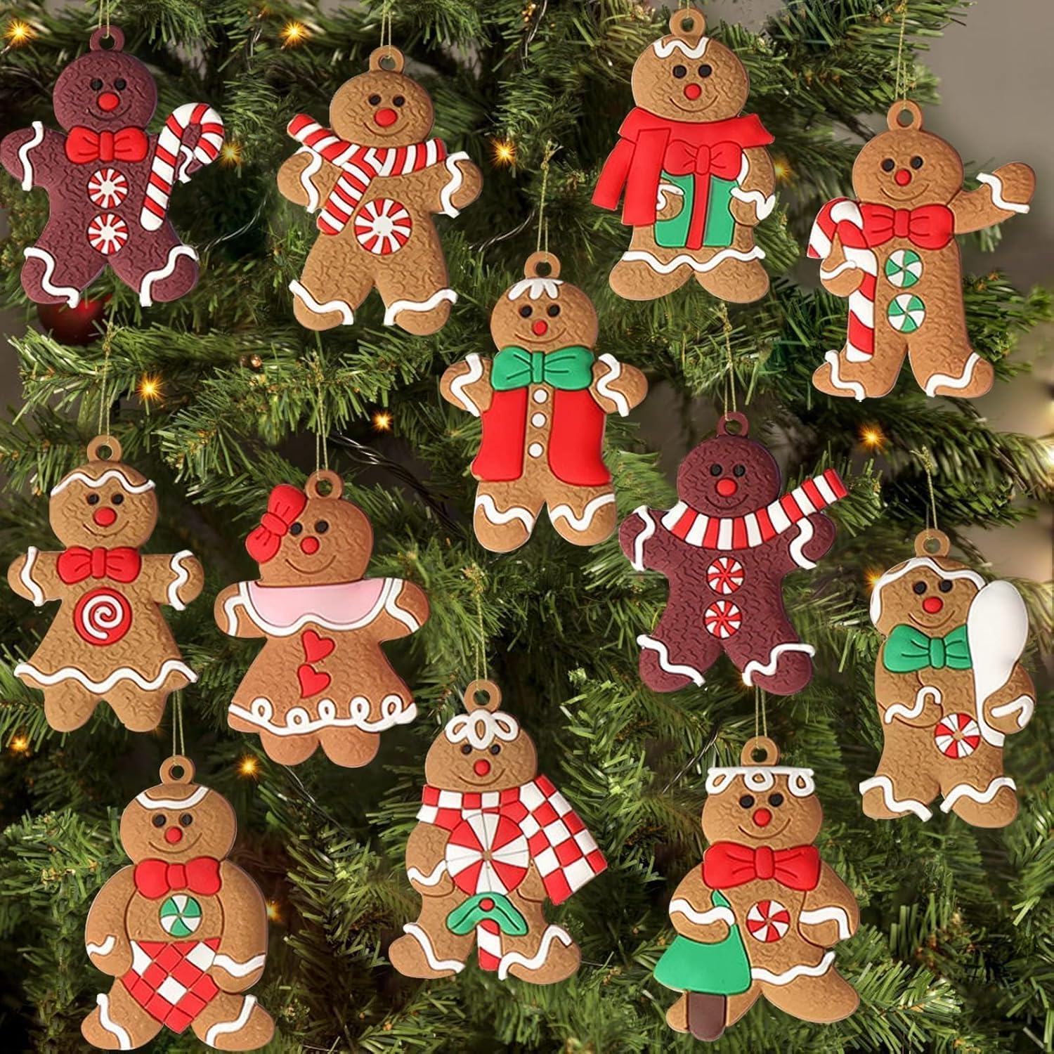 Gingerbread Man Ornaments for Christmas Tree.