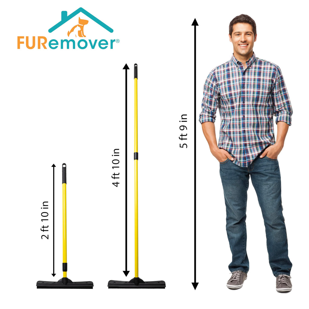 Pet Hair Rubber Broom with Squeegee