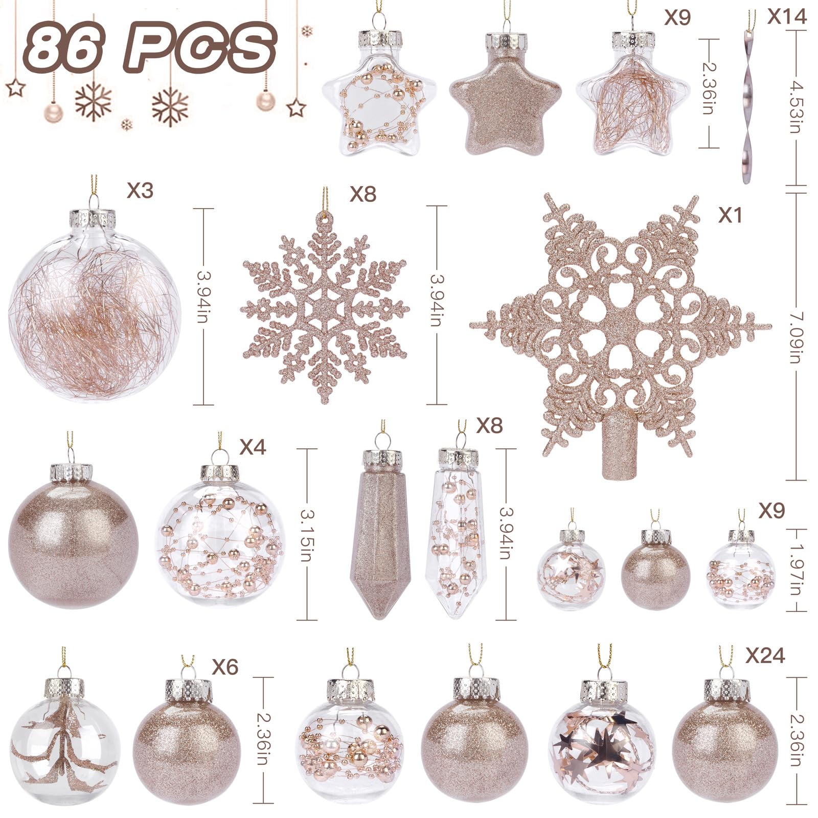 Perfect Christmas Tree Ornaments Set.